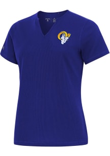 Antigua Los Angeles Rams Womens Blue Traveler Short Sleeve T-Shirt