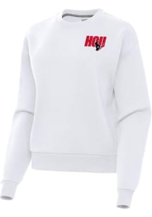 Antigua Houston Texans Womens White Chain Victory Crew Sweatshirt