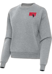 Antigua Houston Texans Womens Grey Chain Victory Crew Sweatshirt