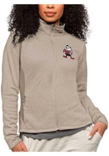 Antigua Cleveland Browns Womens Oatmeal Course Light Weight Jacket