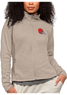Antigua Cleveland Browns Womens Oatmeal Course Light Weight Jacket