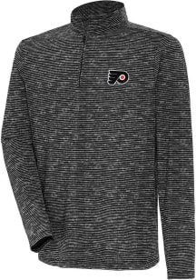 Antigua Philadelphia Flyers Mens Black Determined Long Sleeve Qtr Zip Pullover