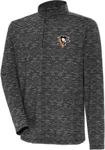 Antigua Pittsburgh Penguins Mens Black Determined Long Sleeve Qtr Zip Pullover