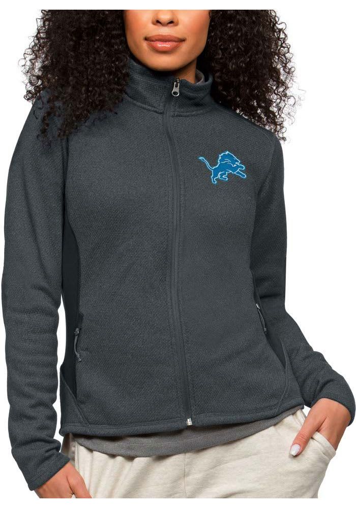 Antigua Women's Detroit Lions Fortune Grey Pullover Jacket