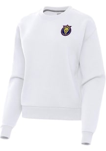 Antigua Utah Royals FC Womens White Victory Crew Sweatshirt