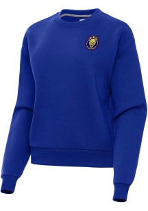 Antigua Utah Royals FC Womens Blue Victory Crew Sweatshirt