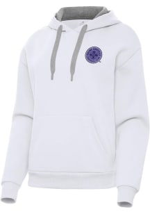 Antigua Racing Louisville Womens White Victory Hooded Sweatshirt