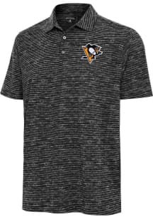 Antigua Pittsburgh Penguins Mens Black Status Short Sleeve Polo