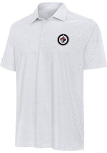Antigua Winnipeg Jets Mens White Whirl Short Sleeve Polo