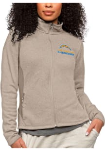 Antigua Los Angeles Chargers Womens Oatmeal Course Light Weight Jacket