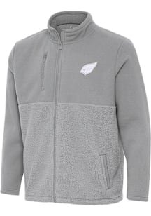 Antigua Arizona Cardinals Mens Grey White Tonal Daily Fused Medium Weight Jacket