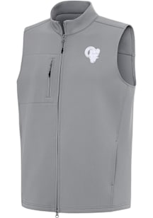 Antigua Los Angeles Rams Mens Grey White Tonal Demand Sleeveless Jacket