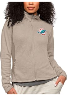 Antigua Miami Dolphins Womens Oatmeal Course Light Weight Jacket