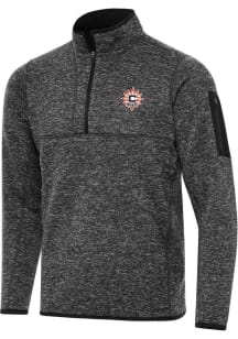 Antigua Connecticut Sun Mens Black Fortune Long Sleeve Qtr Zip Fashion Pullover