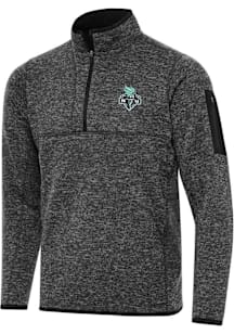 Antigua New York Liberty Mens Black Fortune Long Sleeve Qtr Zip Fashion Pullover