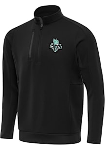 Antigua New York Liberty Mens Black Generation Long Sleeve Qtr Zip Pullover