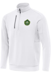 Antigua Seattle Storm Mens White Generation Long Sleeve Qtr Zip Pullover