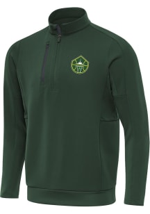 Antigua Seattle Storm Mens Green Generation Long Sleeve Qtr Zip Pullover
