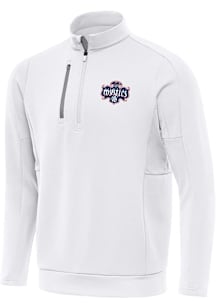 Antigua Washington Mystics Mens White Generation Long Sleeve Qtr Zip Pullover