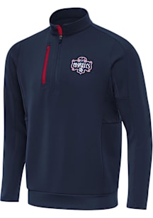 Antigua Washington Mystics Mens Navy Blue Generation Long Sleeve Qtr Zip Pullover