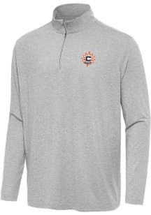 Antigua Connecticut Sun Mens Grey Hunk Long Sleeve Qtr Zip Pullover