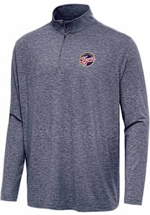 Antigua Indiana Fever Mens Navy Blue Hunk Long Sleeve Qtr Zip Pullover