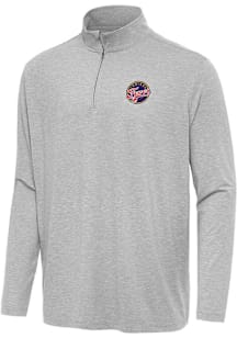 Antigua Indiana Fever Mens Grey Hunk Long Sleeve Qtr Zip Pullover