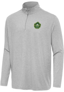 Antigua Seattle Storm Mens Grey Hunk Long Sleeve Qtr Zip Pullover