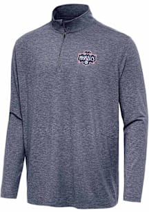 Antigua Washington Mystics Mens Navy Blue Hunk Long Sleeve Qtr Zip Pullover
