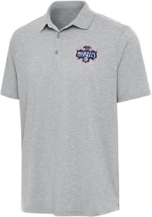 Antigua Washington Mystics Mens Grey Par 3 Short Sleeve Polo