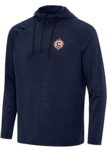 Antigua Connecticut Sun Mens Navy Blue Spikes Long Sleeve Qtr Zip Pullover