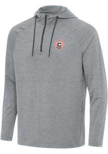 Antigua Connecticut Sun Mens Grey Spikes Long Sleeve Qtr Zip Pullover