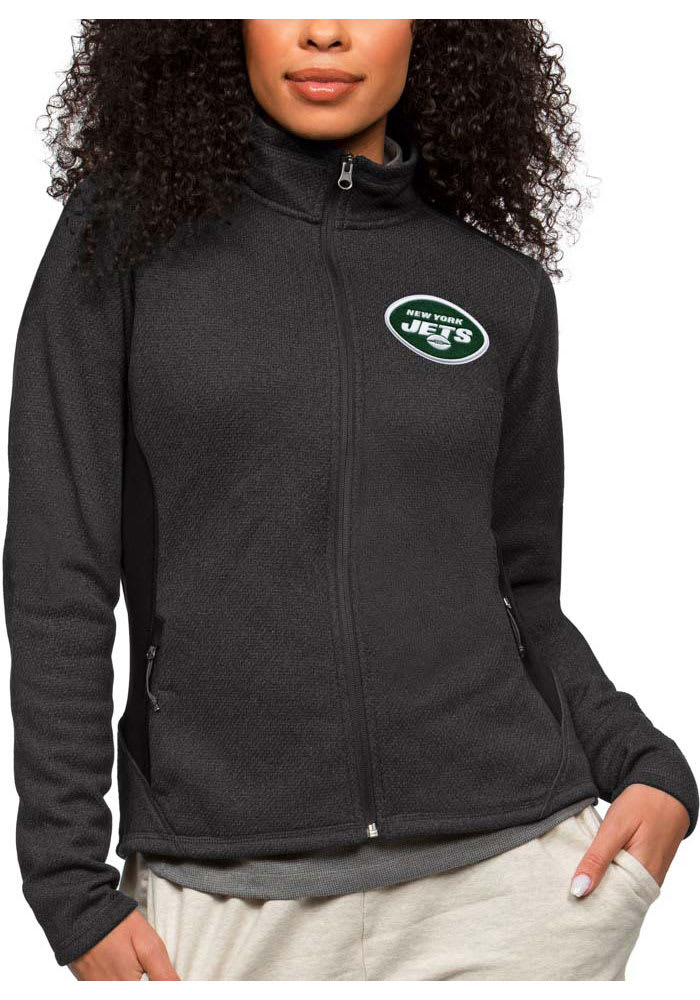 Antigua Women's New York Jets Fortune Heather Grey Pullover Jacket