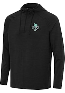 Antigua New York Liberty Mens Black Spikes Long Sleeve Qtr Zip Pullover