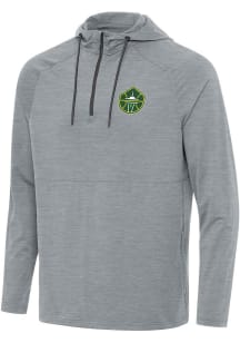 Antigua Seattle Storm Mens Grey Spikes Long Sleeve Qtr Zip Pullover