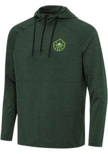 Antigua Seattle Storm Mens Green Spikes Long Sleeve Qtr Zip Pullover