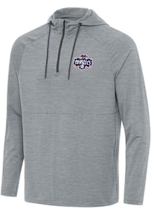 Antigua Washington Mystics Mens Grey Spikes Long Sleeve Qtr Zip Pullover