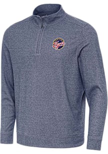 Antigua Indiana Fever Mens Navy Blue Subtle Long Sleeve Qtr Zip Pullover