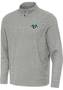 Antigua New York Liberty Mens Grey Subtle Long Sleeve Qtr Zip Pullover