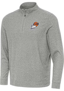 Antigua Phoenix Mercury Mens Grey Subtle Long Sleeve Qtr Zip Pullover