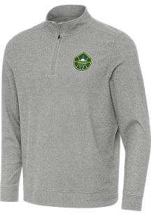 Antigua Seattle Storm Mens Grey Subtle Long Sleeve Qtr Zip Pullover