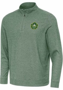 Antigua Seattle Storm Mens Green Subtle Long Sleeve Qtr Zip Pullover