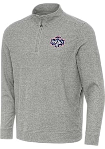 Antigua Washington Mystics Mens Grey Subtle Long Sleeve Qtr Zip Pullover