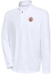 Antigua Connecticut Sun Mens White Tribute Long Sleeve Qtr Zip Pullover