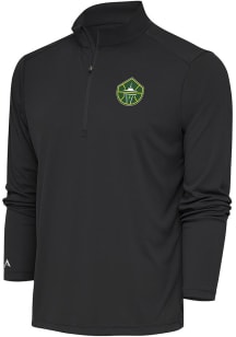 Antigua Seattle Storm Mens Grey Tribute Long Sleeve Qtr Zip Pullover