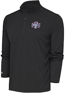 Antigua Washington Mystics Mens Grey Tribute Long Sleeve Qtr Zip Pullover