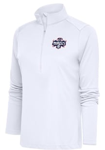 Antigua Washington Mystics Womens White Tribute Qtr Zip Pullover
