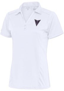 Antigua Golden State Valkyries Womens White Tribute Short Sleeve Polo Shirt