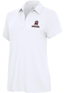 Antigua East Stroudsburg Warriors Womens White Era Short Sleeve Polo Shirt