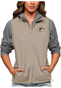 Antigua Green Bay Packers Womens Oatmeal Course Vest